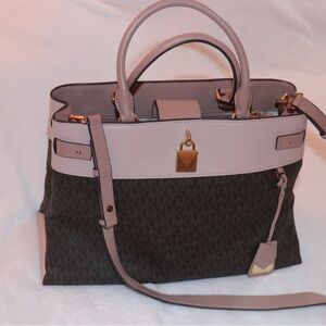 Michael Kors Two-Tone Satchel in Pink and Brown